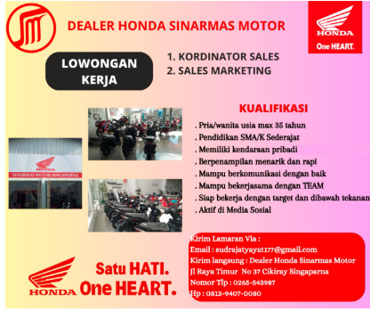 Lowongan-Kerja-Dealer-Honda-Sinarmas-Motor-Tasikmalaya-1