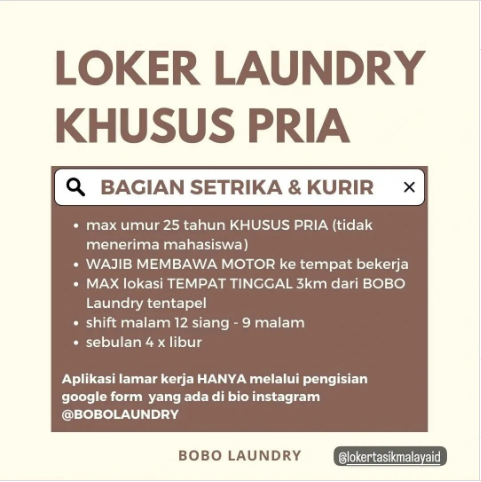 Lowongan-Kerja-Bobo-Laundry-Tasikmalaya