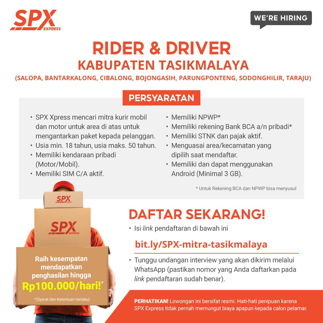 Lowongan-Kerja-SPX-Express-Penempatan-Area-Tasikmalaya-Usia-Maksimal-50-Tahun