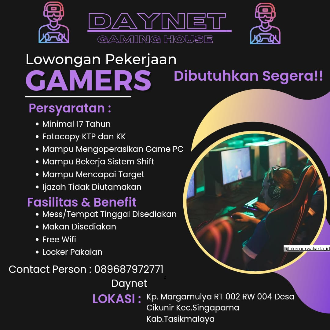 Lowongan-Kerja-Daynet-Gaming-House-Tasikmalaya
