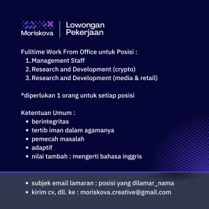 Lowongan Kerja Moriskova Penempatan Tasikmalaya