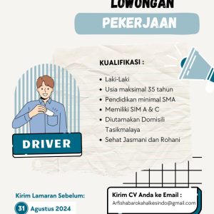 Ada 2 Posisi Lowongan Kerja di CV. Arfisha Barokah Alkesindo Tasikmalaya : Pendidikan Minimal SMA dan D3