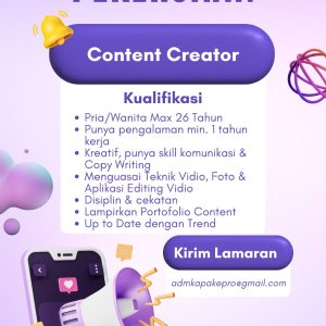 Ada 2 Posisi Lowongan Kerja di Kapake Project Tasikmalaya : Minimal Lulusan SMA Sederajat