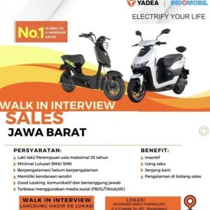 Lowongan Kerja Indomobil Yadea Tasikmalaya Minimal Lulusan SMA/SMK