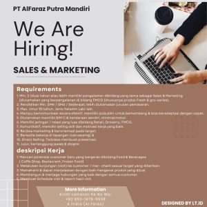 Lowongan Kerja PT AlFaraz Putra Mandiri Penempatan Tasikmalaya
