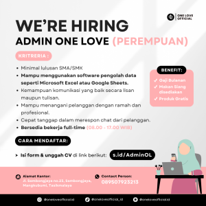 Lowongan Kerja di One Love Official Tasikmalaya : Minimal Lulusan SMA/SMK