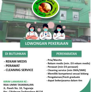 Ada 3 Posisi! Lowongan Kerja RSIA Ummi Tasikmalaya Minimal SMA/SMK dan D3