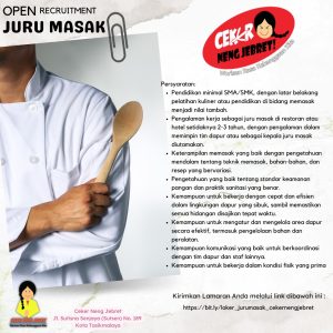 Ada 4 Posisi Lowongan Kerja di Ceker Neng Jebret Tasikmalaya, Pendidikan Minimal SMA/SMK