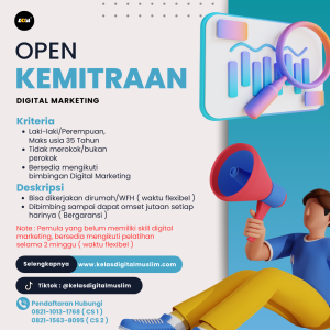 Bisa WFH! Lowongan Kerja Kelas Digital Muslim Tasikmalaya
