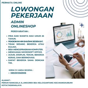 Lowongan Kerja Admin di Permata Online Tasikmalaya : Minimal SMA/SMK Sederajat