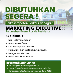 Lowongan Kerja Buana Royale Residence Tasikmalaya : Lulusan SMA/SMK Merapat