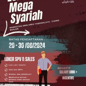 Lowongan Kerja Mega Syariah Penempatan Tasikmalaya : Minimal SMA Sederajat