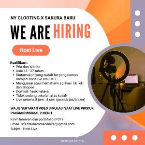 Lowongan Kerja Ny Clooting X Sakura Baru Tasikmalaya : Selengkapnya disini!