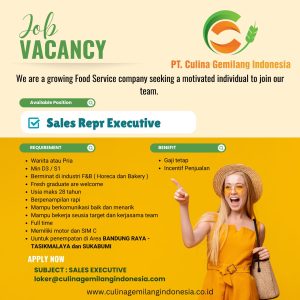 Lowongan Kerja PT. Culina Gemilang Indonesia Penempatan Tasikmalaya : Terbuka Untuk Fresh Graduate