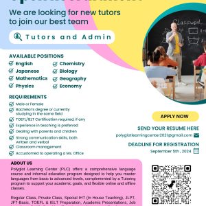 Lowongan Kerja Polyglot Learning Center Tasikmalaya, Buka 2 Posisi Deadline 5 September 2024