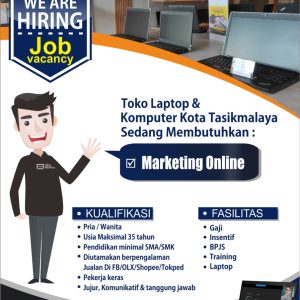 Lowongan Kerja Pusat Laptop Nusantara Tasikmalaya : Minimal SMA/SMK