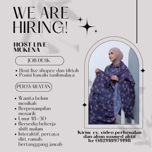 Lowongan Kerja Sebagai Host Live Penempatan di Tasikmalaya : Syarat Cek disini!