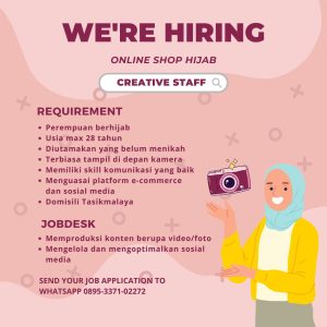 Lowongan Kerja di Online Shop Penempatan Kerja di Tasikmalaya : Selengkapnya Hubungi Nomor Tertera