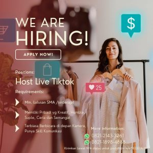 Minimal Lulusan SMA Sederajat! Lowongan Kerja Host Live Tiktok Penempatan Tasikmalaya