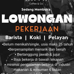 3 Posisi Tersedia! Lowongan Kerja Kata Coffee & Co Tasikmalaya