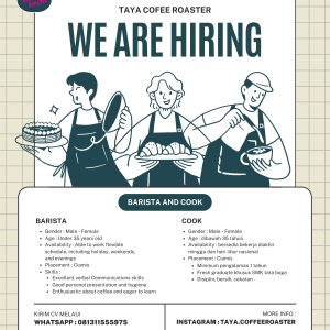 Ada 2 Posisi Lowongan Kerja di Taya Coffee Roaster Penempatan Ciamis
