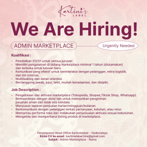 Lowongan Kerja Admin di Kartini’s Label Untuk Penempatan Tasikmalaya, Simak Selengkapnya disini!