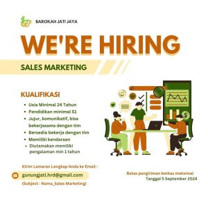 Lowongan Kerja Barokah Jati Jaya & PT. Gunung Jatindo Jaya Penempatan Tasikmalaya, Terbuka Untuk Fresh Graduate