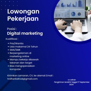 Lowongan Kerja CV Zafran Penempatan Tasikmalaya, Lulusan SMA/SMK Silahkan Daftar!
