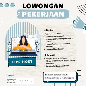 Lowongan Kerja Caltara Gorden Penempatan Tasikmalaya, Cek Syaratnya disini!