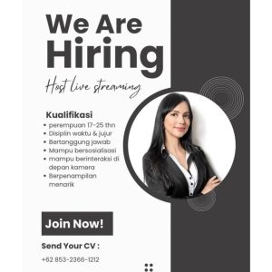 Lowongan Kerja Host Live Streaming Penempatan Tasikmlaya, Cek Kualifikasinya disini!!