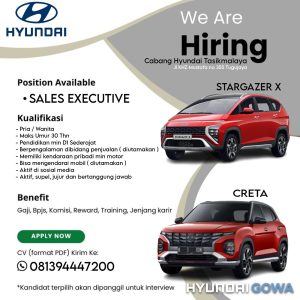 Lowongan Kerja Hyundai Penempatan Cabang Tasikmalaya, Cek Syaratnya disini!