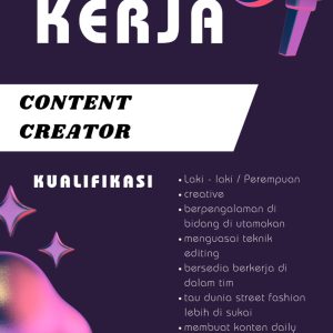 Lowongan Kerja Jadi Content Creator Penempatan di Tasikmalaya, Selengkapnya disini!