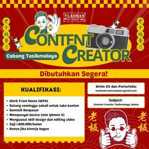 Lowongan Kerja Laoban By Uncle Osh Penempatan Cabang Tasikmalaya, Kerja Dari Rumah!!
