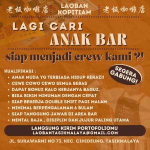 Lowongan Kerja Laoban Kopitiam Penempatan Tasikmalaya