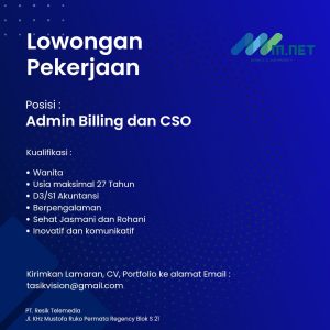 Lowongan Kerja PT. Resik Telemedia Penempatan Tasikmalaya, Cek Syaratnya disini!