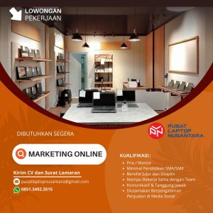 Lowongan Kerja Pusat Laptop Nusantara Penempatan Tasikmalaya, Minimal Pendidikan SMA/SMK
