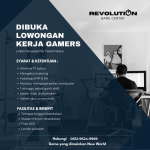 Lowongan Kerja Revolution Game Center Penempatan Tasikmalaya