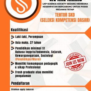 Lowongan Kerja Science Society Penempatan Ciamis, Cek Syaratnya disini!