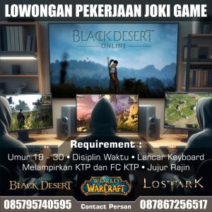 Lowongan Kerja Sebagai Joki Game Untuk Penempatan di Tasikmalaya