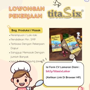 Lowongan Kerja Tita Six Penempatan Tasikmalaya, Pendidikan Minimal SMP