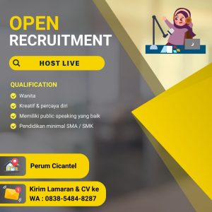 Penempatan Tasikmalaya! Lowongan Kerja Sebagai Host Live, Pendidikan Minimal SMA/SMK