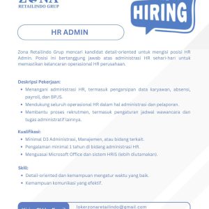 6 Posisi Tersedia! Lowongan Kerja Zona Retailindo Grup Penempatan Tasikmalaya : Cek Selengkapnya disini!