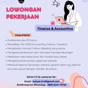 Katsae Lowongan Kerja Untuk Penempatan di Tasikmalaya, Selengkapnya Cek disini!