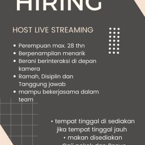 Kesempatan Emas! Bergabunglah dengan Tim Kami Sebagai Host Live Streaming Profesional, Penempatan Tasikmalaya