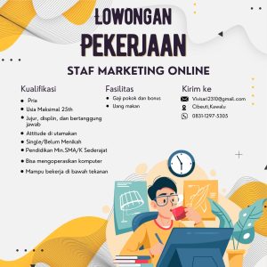 Kesempatan Emas! Lowongan Kerja Staf Marketing Online untuk SMA/SMK Sederajat, Penempatan Tasikmalaya