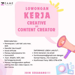 Lowongan Kerja CV. Zame Furniture Penempatan Tasikmalaya, Ini Persyaratnnya