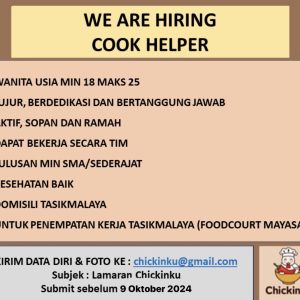 Lowongan Kerja Chickinku Penempatan Tasikmalaya, Minimal Lulusan SMA Sederajat