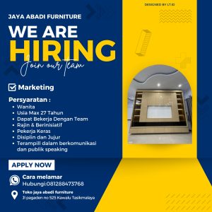 Lowongan Kerja Jaya Abadi Furniture Penempatan Tasikmalaya
