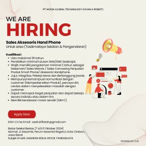 Lowongan Kerja PT Wook Global Technology Penempatan Tasikmalaya, Minimal Lulusan SMA/SMK Sederajat