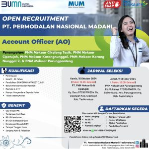 Lowongan Kerja PT. Permodalan Nasional Madani Penempatan Tasikmalaya, Lulusan SMA SMK Merapat!